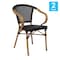 Flash Furniture Marseille French Bistro Stacking Chair w/Arms, Black Textilene and Bamboo Print Aluminum Frame, 2PK 2-SDA-ADS642108-BK-NAT-GG - alternate 7